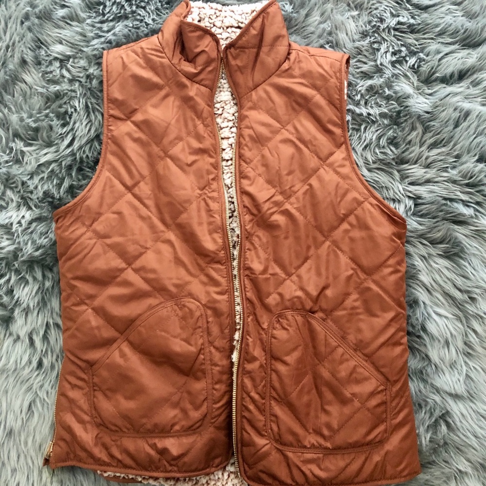 Burnt orange reversible wubby vest